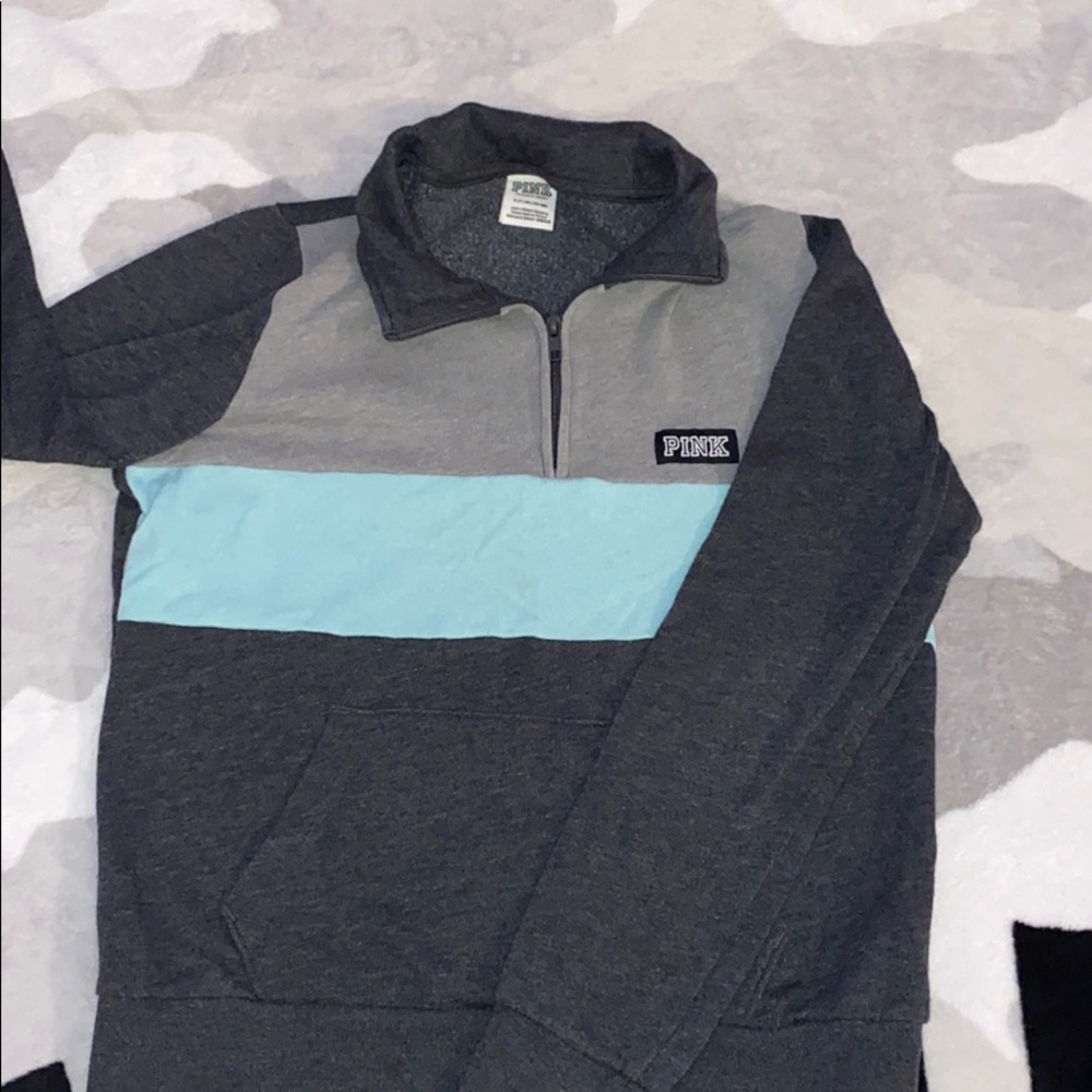V.S PINK Quarter-Zip Gradient Long Sleeve Shirt